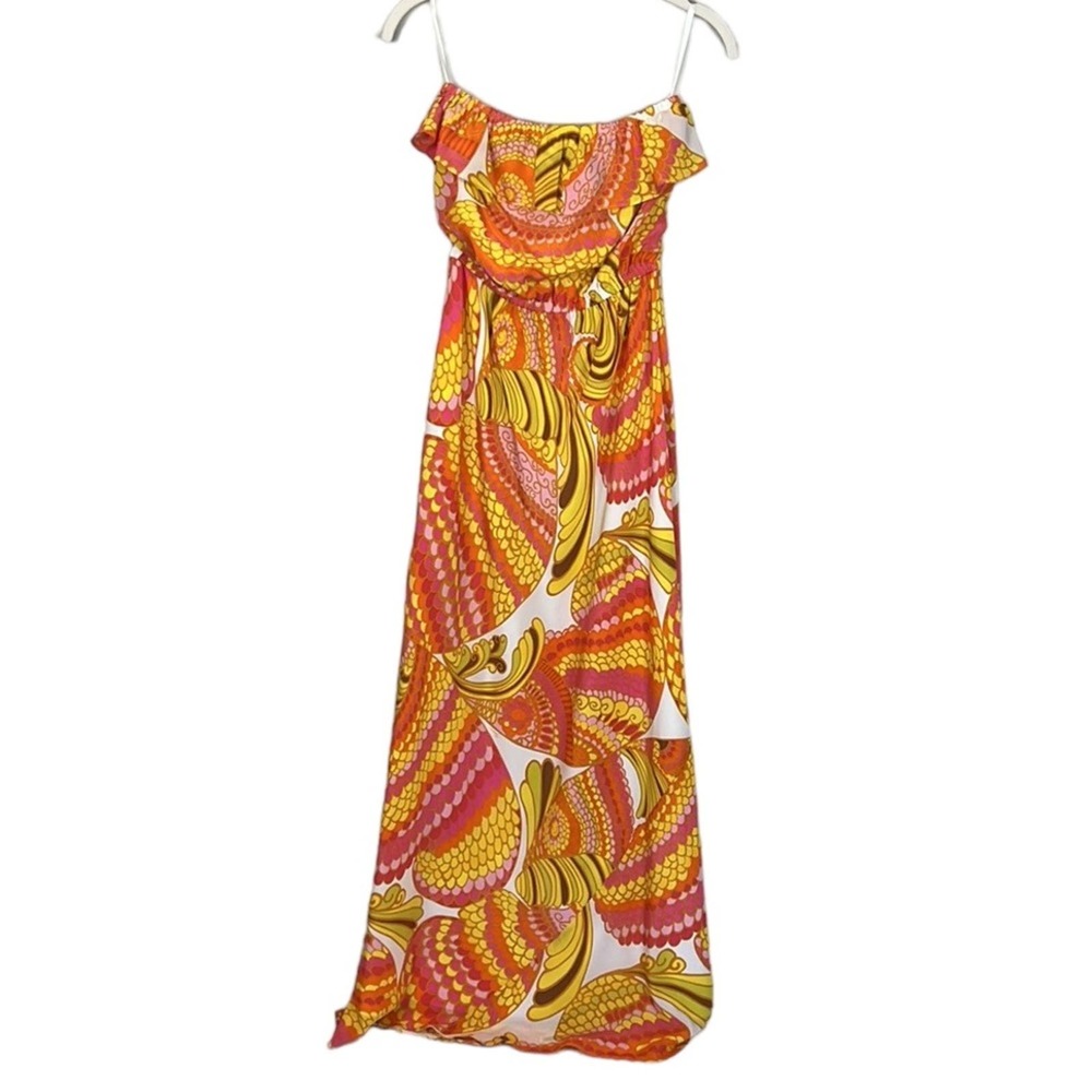 Banana Republic x Trina Turk Sonya Patio Dress Strapless Silk Maxi Women's 0 - Picture 5 of 12